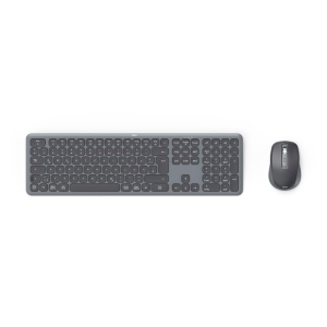 Hama Keyboard Mouse Set, wireless (Multi-Device 2.4GHz prin receptor USB + 2x Bluetooth pentru PC, laptop, tableta, raza de actiune de 10 m, aspect QWERTZ german, fara zgomot de clic, functioneaza cu baterie) negru