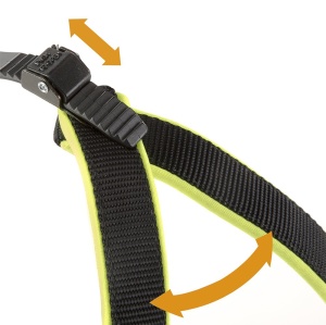 Hamul ergonomic pentru caini Ferplast AGILA Fluo 5 potrivire excelenta inchidere cu dubla microreglare captuseala moale A B 50 58 cm 20 mm Verde neon - Img 4