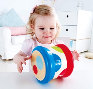 Hape Baby Drum | Jucarie muzicala rulanta pentru copii mici pentru a invata ritm si sunete diferite, functioneaza cu baterii, de la 6 luni - Img 8