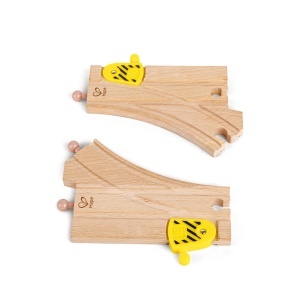 Hape Set Extensie 2 Sine Y din Lemn Compatibil cu Sisteme de Holzeisenbahn
