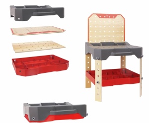 Hape Werkbank pentru copii ajustabila pe inaltime cu accesorii creative pentru joaca - Img 2
