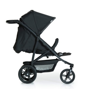 hauck Buggy Rapid 3, pentru copii de pana la 22 kg, Mic pliabil, cu functie de dormit de la nastere, Glisor reglabil pe inaltime, Cos mare de pana la 3 kg, Anvelopa din plastic (caviar/negru) - Img 3