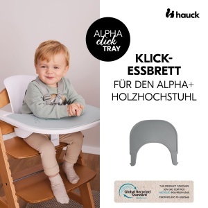 hauck Klickbrett Compatibil cu scaunul inalt din lemn Alpha si Beta Tava Alpha Click fabricat din material reciclat certificat GRS Atasament cu clic r - Img 2
