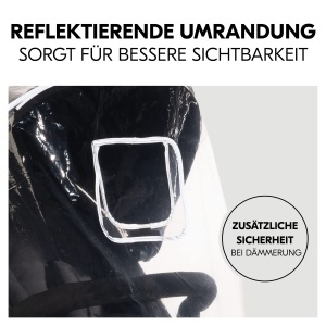 Hauck Protectie Universala Ploaie pentru Carucioare 3 Roti Transparenta Reflectorizanta Cu Fereastra de Vizualizare - Img 5