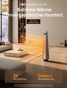 Heizlufter electric Dreo, 2000W, cu telecomanda, 25 dB, oscilatie 120 - Img 2