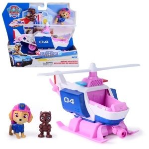 Helicopter de salvare PAW PATROL Skye cu figurine, 15 cm, cu mecanism de retragere