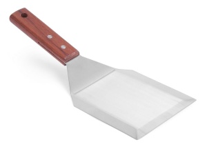 Hendi Hamburgerwender cu maner din lemn lama din otel inoxidabil 150mm