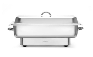 HENDI Vas Pollina, electric, reglabil pana la 85degC, incl. tigaie GN 1/1 de 65 mm adancime, capac de sticla, incalzitor de alimente, recipient de incalzire, 9L, 230V, 800W, 615x355x(H)280mm, otel inoxidabil