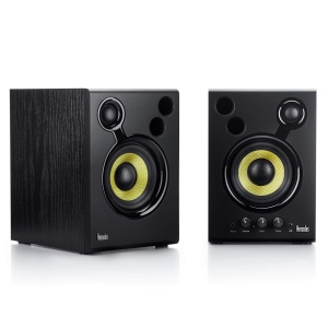 Hercules DJMonitor 42 - Difuzoare DJ active cu woofer de 4 inch, putere de 80W, sunet precis, sistem Bass Reflex, pentru DJ si iubitori de muzica - Img 1