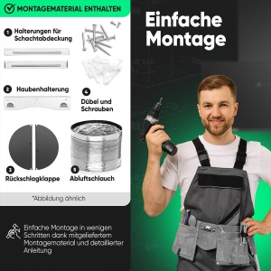 Hota Bomann DU 7611 G 60cm Iluminare LED Ambientala Functie Umluft si Abluft Negru Mat - Img 4