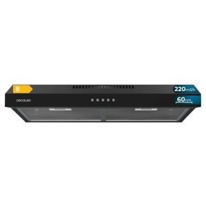 Hota de bucatarie Cecotec Bolero Flux CM 602200, 60 cm, 220 m3h, 70W, Neagra