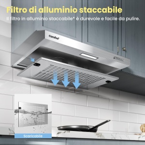 Hota de bucatarie COMFEE SLIF17SS-60, 60 cm, 180 mh, Argintie - Img 4