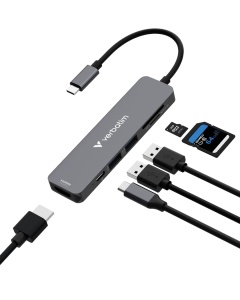 Hub Multiport USB-C Verbatim 6 Porturi HDMI 4K, 100W, SDmicroSD