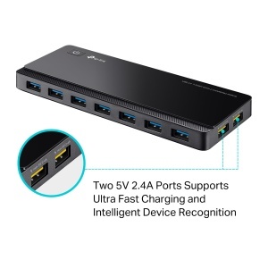 Hub USB TP-Link UH720, 7 porturi USB 3.0, 5 Gbps, 2 porturi de incarcare 5V2.4A - Img 2