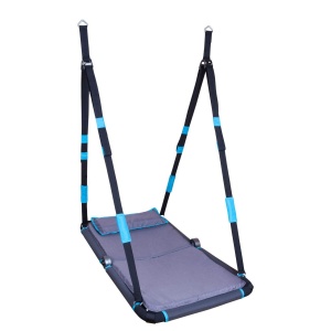 HUDORA Nest Swing Square Hollywood, antracit/turcoaz, potrivit pentru utilizare in interior si exterior, Leagan Nest pentru sezut si culcat, 72165 - Img 3