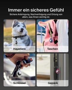 Husa AirTag Belkin cu breloc, protectie anti-zgarieturi, neagra - Img 3