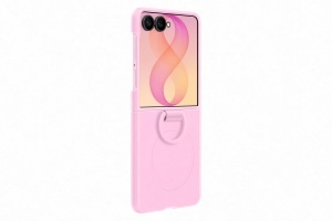 Husa din silicon pentru Samsung Galaxy Z Flip8, roz, cu suport si magnet - Img 5