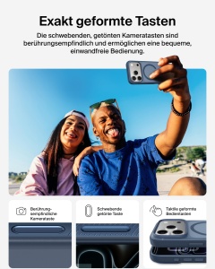 Husa iPhone 17 Pro Belkin SheerForce Grip, Transparenta, Rutschfest, Albastra - Img 6