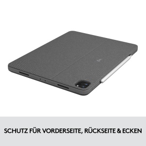 Husa pentru iPad Pro 12.9 inch Logitech Combo Touch - Pan QWERTY, Culoare Grau - Img 3