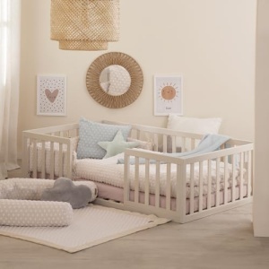 Husa pentru salteluta de infasat roba Frosty Almond 85x75 cm bumbac organic certificare GOTS culoare bej - Img 3