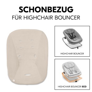Husa pentru scaunul de masa hauck Highchair Bouncer Eco, bumbac, bej, lavabila - Img 3