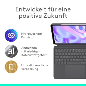 Husa Tastatura Logitech Combo Touch pentru iPad Pro 13, cu Trackpad, Iluminare, Negru - Img 9