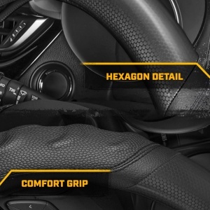 Husa volan Cat HexSport din piele, dimensiune standard 38 cm, confortabila si durabila - Img 5