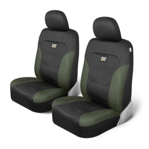 Huse auto CAT Flexfit pentru Vordere, 2 bucati, negruverde, compatibile cu airbag
