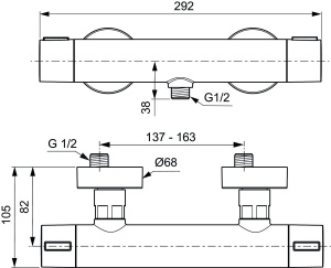 Ideal Standard BD582XG Alu+ Termostat de dus pentru dus, montat pe suprafata, negru (negru matase) - Img 7