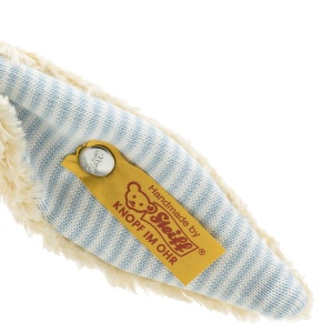Iepuras de plus Steiff Hoppel 20 cm, din bumbac organic, albastru - Img 6