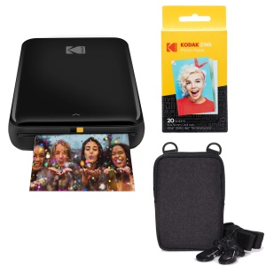 Imprimanta foto portabila KODAK Step Printer cu tehnologie ZINK Negru