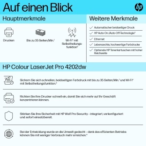 Imprimanta laser color HP LaserJet Pro 4202dw Duplex automat Wi-Fi Viteza mare de imprimare - Img 3