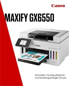 Imprimanta multifunctionala Canon MAXIFY GX6550, 3-in-1, 350 coli, alba - Img 2