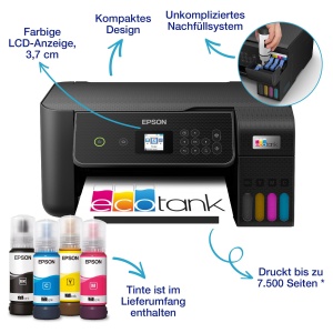 Imprimanta multifunctionala cu rezervor de cerneala Wi-Fi Epson EcoTank ET-2870 A4, cu o rezerva inclusa de cerneluri de pana la 3 ani - Img 2