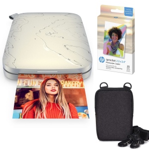 Imprimanta portabila foto HP Sprocket Select, 2,3 x 3,4 inch, alba, cu hartie ZINK
