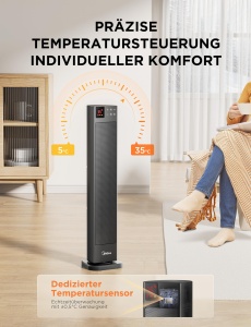 Incalzitor ceramic Midea NTH20-22GR 2000W termostat reglabil timer 24h gri - Img 7