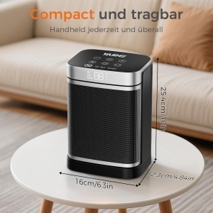 Incalzitor electric YASHE 1500W PTC ceramica telecomanda oscilatie 70deg - Img 5