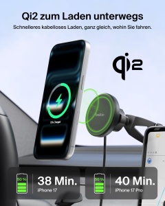 Incarcator auto Belkin BoostCharge Qi2, 15W, magnetic, negru - Img 2