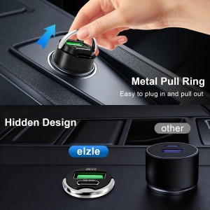 Incarcator Auto USB C Elzle, 30W PD si 18W QC3.0, Dual Port - Img 4