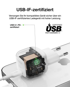 Incarcator compact Belkin BoostCharge, 30 W, USB-C, alb - Img 5