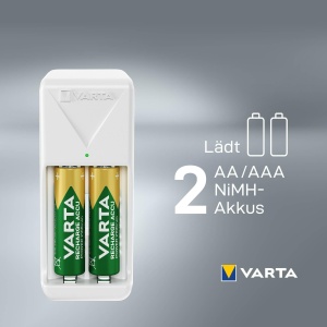 Incarcator mini VARTA pentru 2 baterii AAAAA, design compact, LED indicator - Img 3