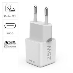 Incarcator rapid Hama, 25W, USB-C, mini format, alb - Img 2