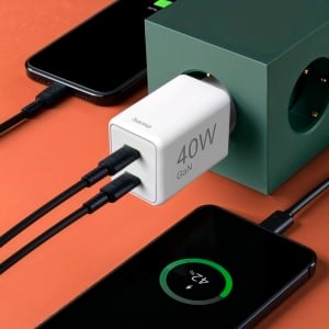 Incarcator rapid Hama 40W, 2x USB-C, alb, compact - Img 5
