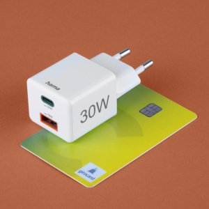 Incarcator rapid Hama USB, 30W, alb, cu 2 porturi USB-C si USB-A - Img 4