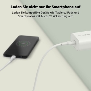 Incarcator rapid USB-C Belkin BoostCharge 25W, alb, compatibil iPhone si Samsung - Img 4