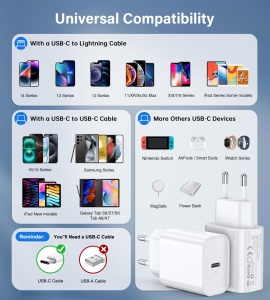 Incarcator USB C 30W pentru iPhone si iPad, Rapid, Compact, 2 Bucati - Img 5