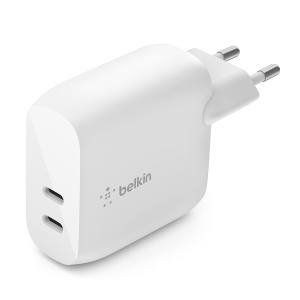 Incarcator USB-C Belkin 40W cu 2 porturi, incarcare rapida pentru iPhone si iPad