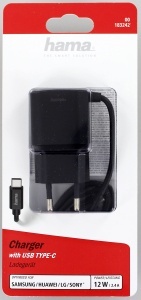 Incarcator USB C Hama 12W cu Cablu Integrat de 1m, Negru - Img 4