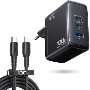 Incarcator USB C INIU 100W, 3-Port, Compact, cu Cablu Inclus