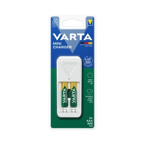 Incarcator VARTA Mini pentru 2 baterii AAAAA, 800 mAh, design compact - Img 2